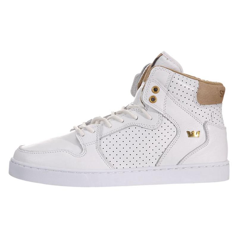 Buty Supra VAIDER LX - Sneakersy Wysokie Męskie - Białe (NXLU-69430)